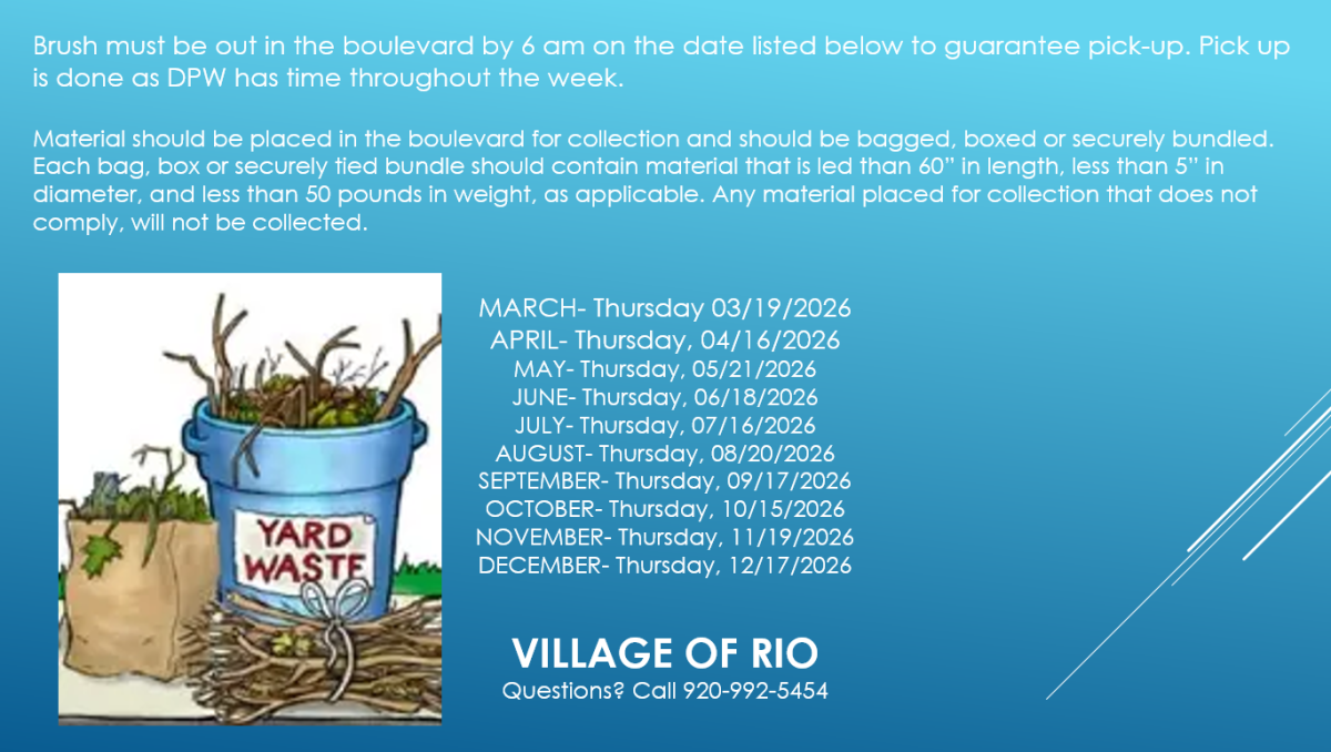 2026 Brush Pick Up Schedule